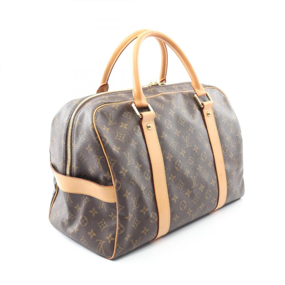 Louis Vuitton Monogram Carryall Canvas Boston Leather Bag Brown - Picture 2 of 8
